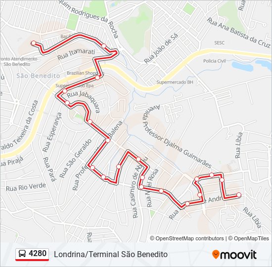 4280 bus Line Map