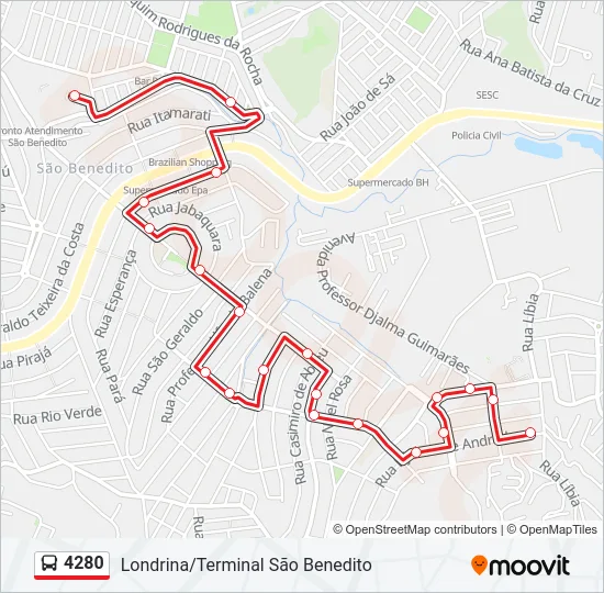 4280 Bus Line Map