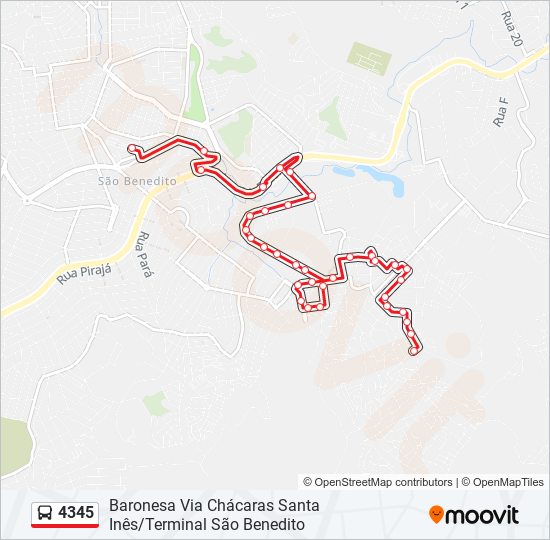 Mapa de 4345 de autobús