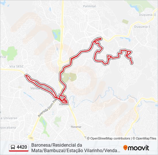 Mapa de 4420 de autobús