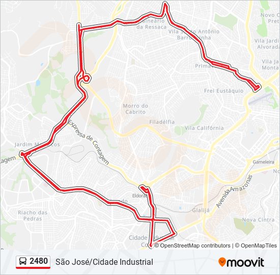 Mapa de 2480 de autobús