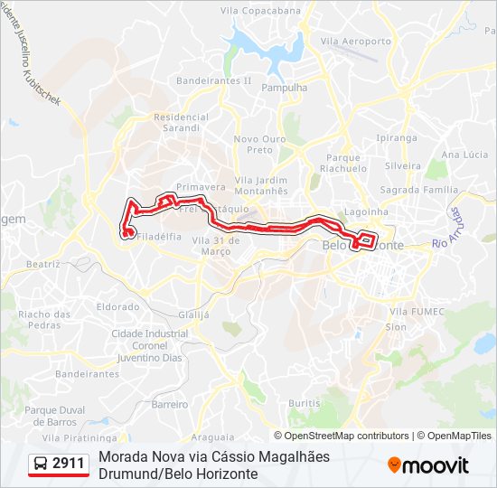 Mapa de 2911 de autobús