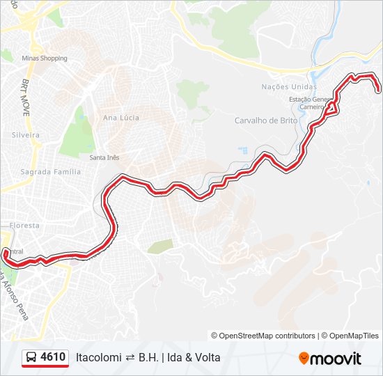 Mapa de 4610 de autobús