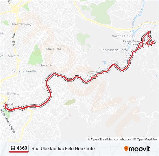 Mapa de 4660 de autobús