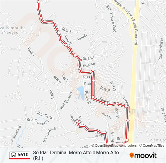 5610 Bus Line Map