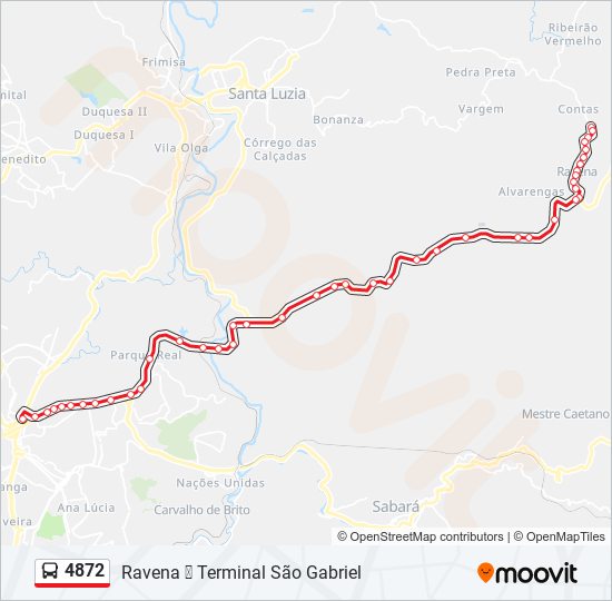 Mapa de 4872 de autobús