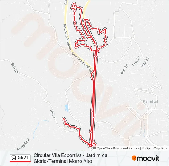 5671 Bus Line Map