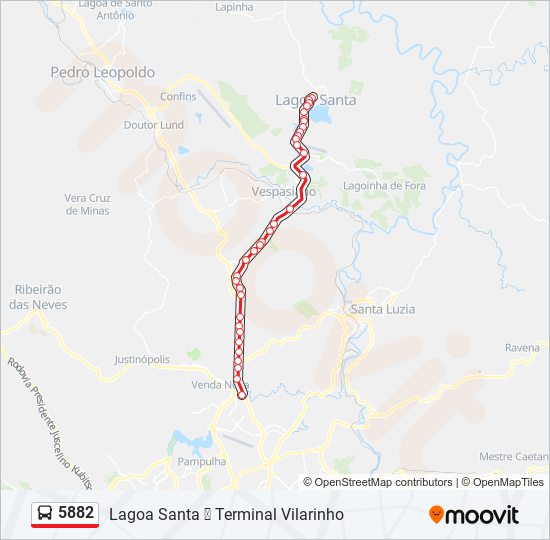 Mapa de 5882 de autobús