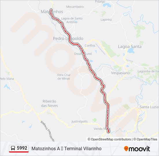 Mapa de 5992 de autobús