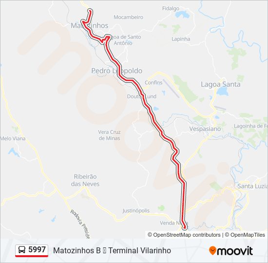 Mapa de 5997 de autobús