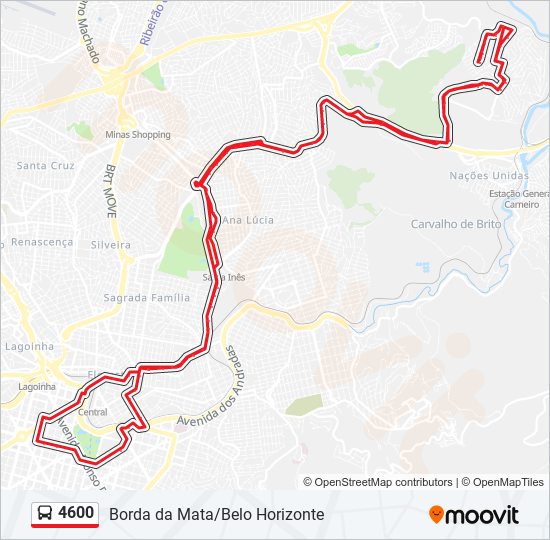 Mapa de 4600 de autobús