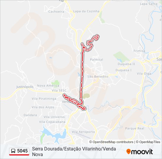 Mapa de 5045 de autobús