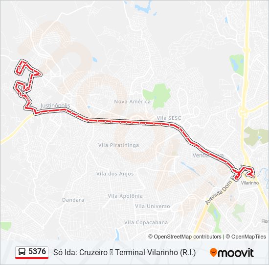 Mapa de 5376 de autobús