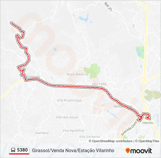 5380 Bus Line Map