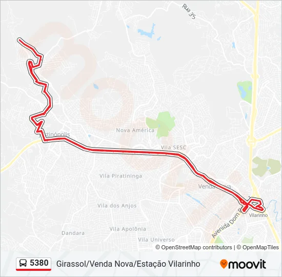 5380 Bus Line Map