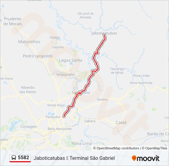 Mapa de 5582 de autobús