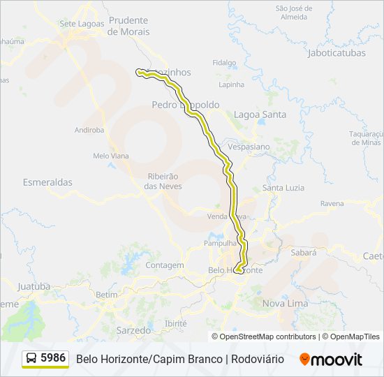 Mapa de 5986 de autobús