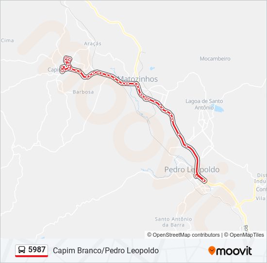 Mapa de 5987 de autobús