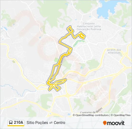 210A Bus Line Map