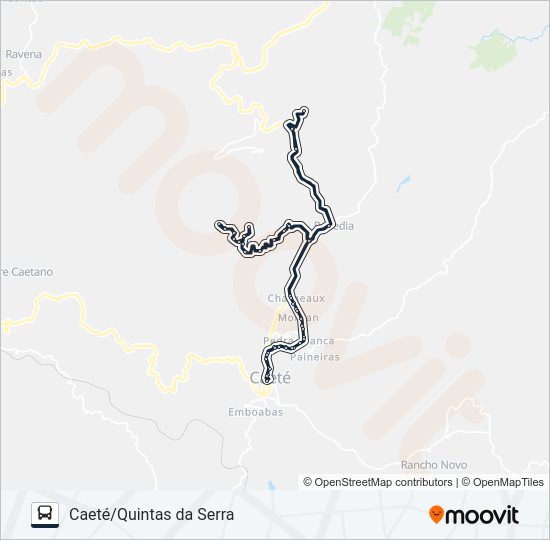 Mapa da linha QUINTAS DA SERRA de ônibus