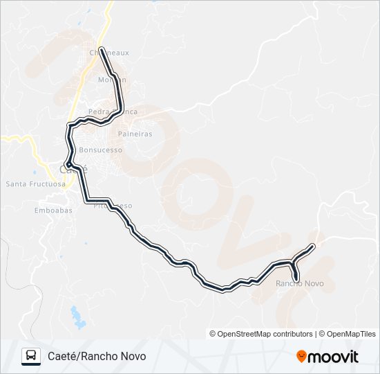 Mapa da linha RANCHO NOVO de ônibus