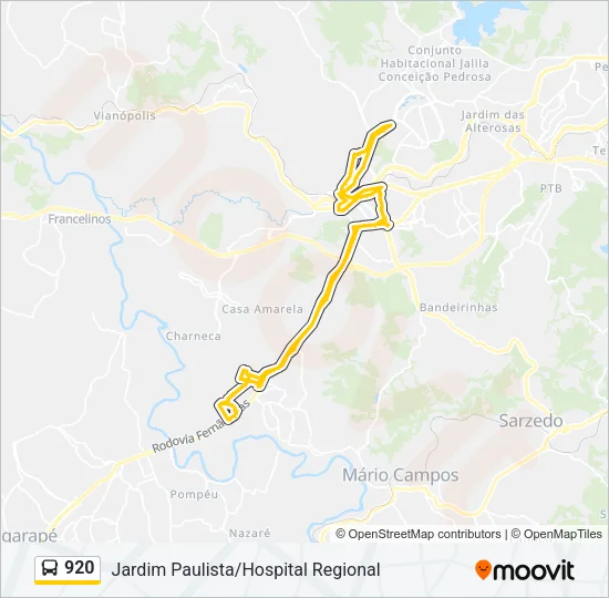 920 Bus Line Map