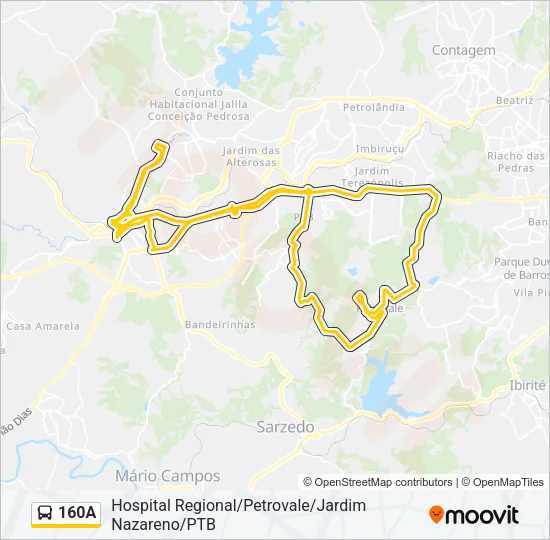 160A Bus Line Map