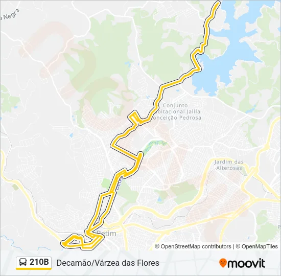 210B Bus Line Map