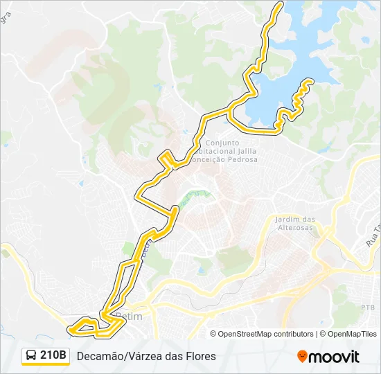 210B Bus Line Map