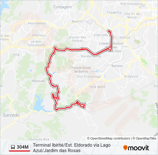 304M Bus Line Map