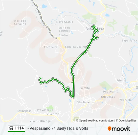 1114 Bus Line Map