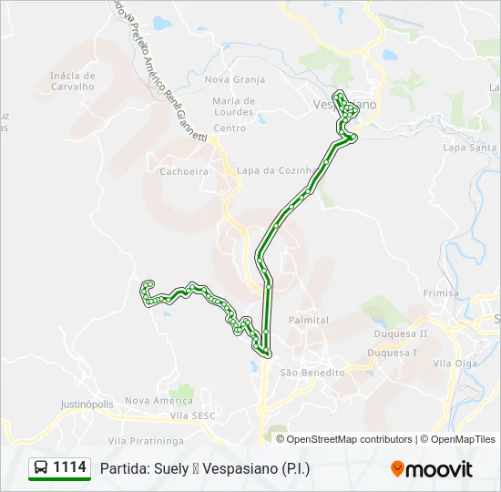 1114 Bus Line Map