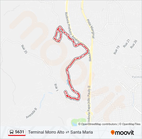 Mapa de 5631 de autobús