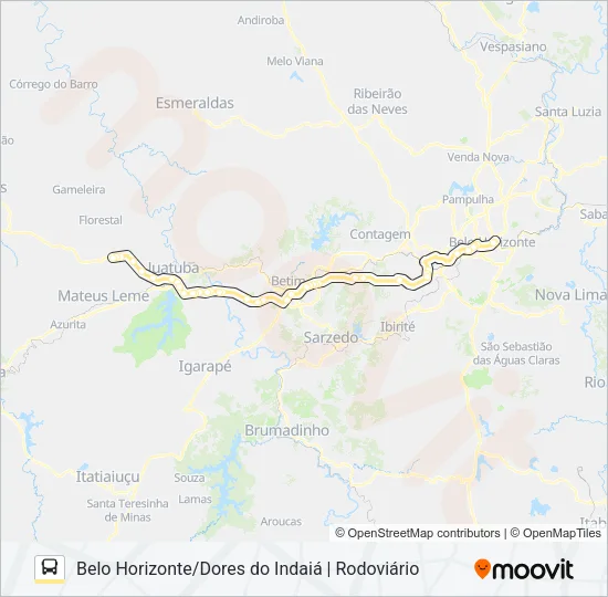 DORES DO INDAIÁ (SANTA MARIA) Bus Line Map