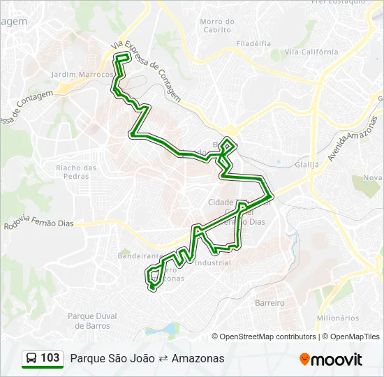 103 Bus Line Map
