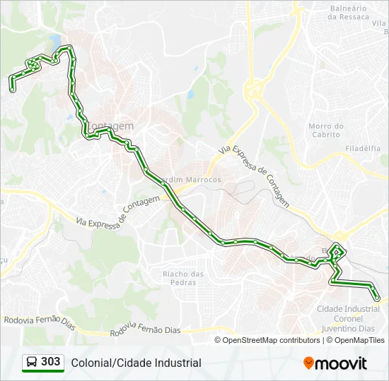 303 Bus Line Map