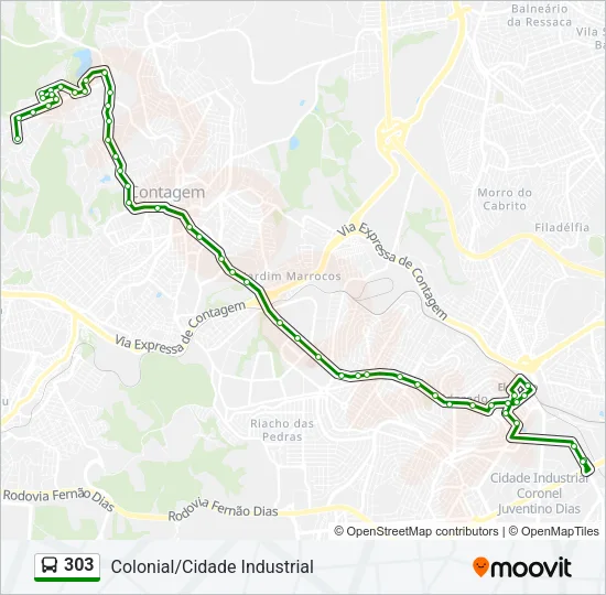 303 Bus Line Map