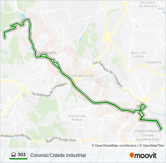 303 Bus Line Map