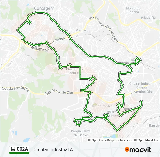 002A Bus Line Map