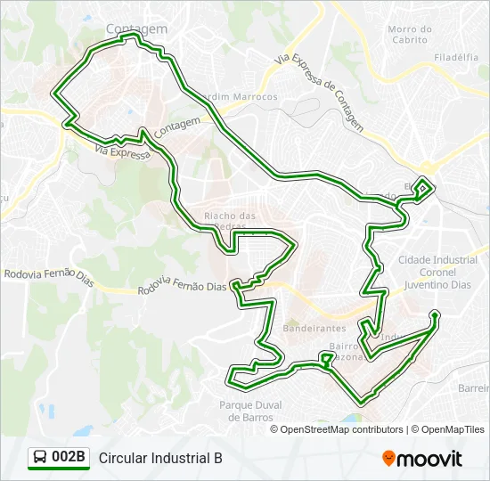 002B Bus Line Map