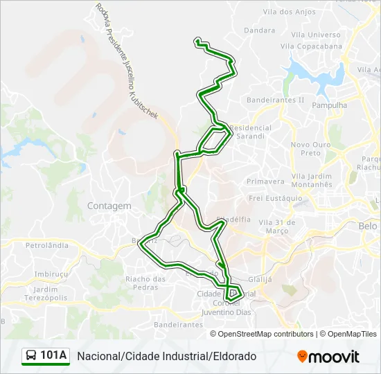 101A Bus Line Map