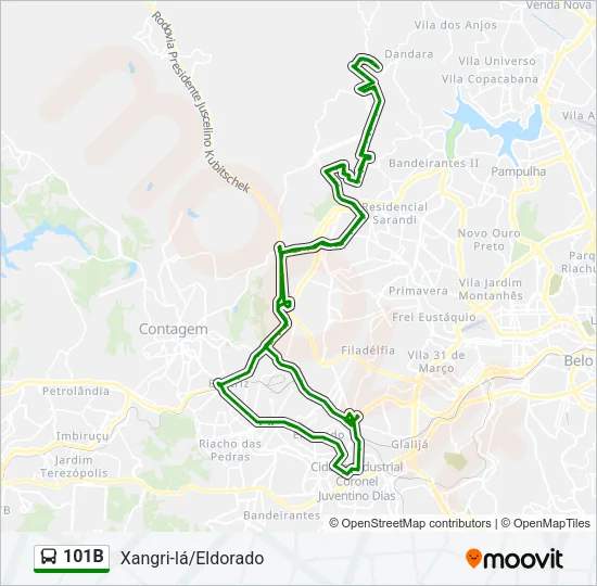 101B Bus Line Map