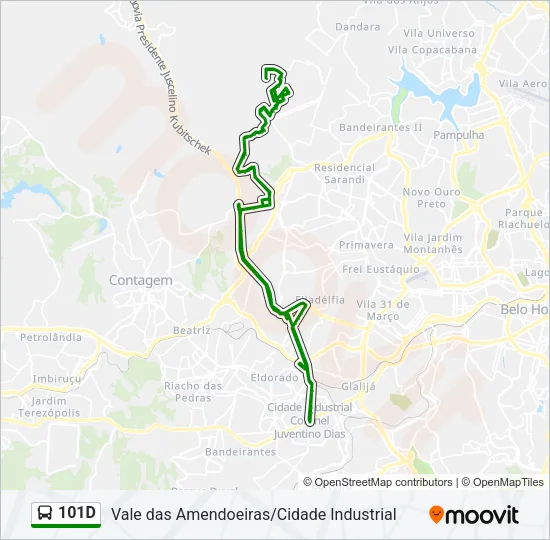 101D Bus Line Map