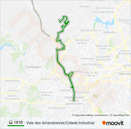 101D Bus Line Map