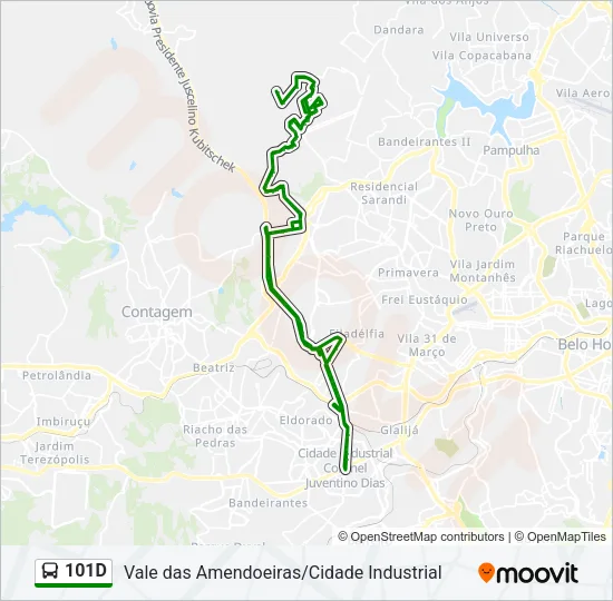 101D Bus Line Map