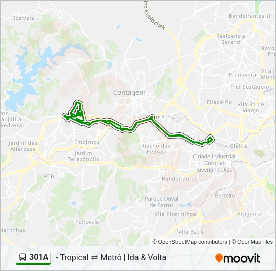 301A Bus Line Map
