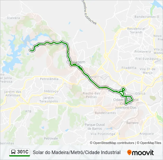 301C Bus Line Map