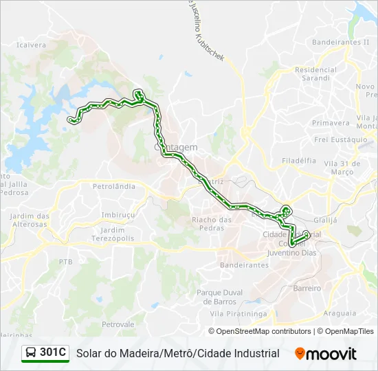 301C Bus Line Map