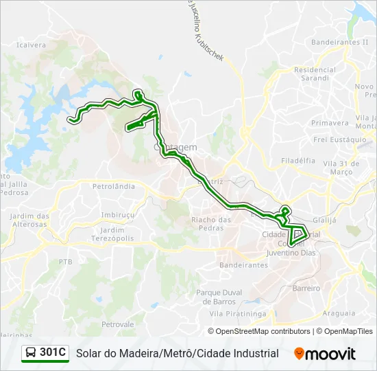 301C Bus Line Map