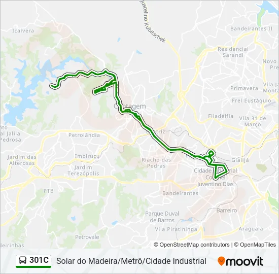 301C Bus Line Map